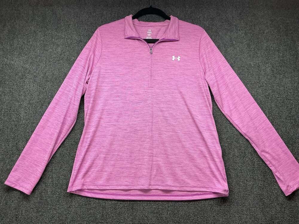 Under Armour Tech Twist Half Zip Pullover Size L Pink Long Sleeve
